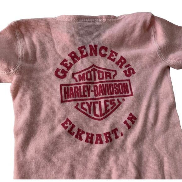 Vintage Harley Davidson Single Stitch Pastel Pink Motorcycle Graphic Tee - Picture 6 of 9